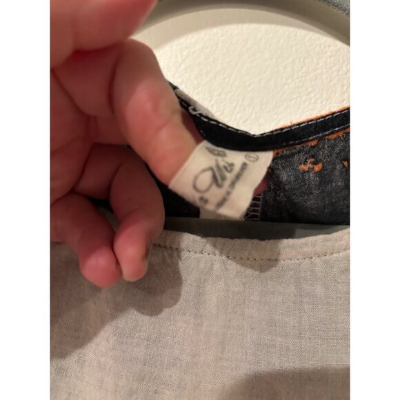 Womens Oversized Abstract Print Cotton/Spandex Maxi Dress Orange/Black/White - Picture 5 of 9